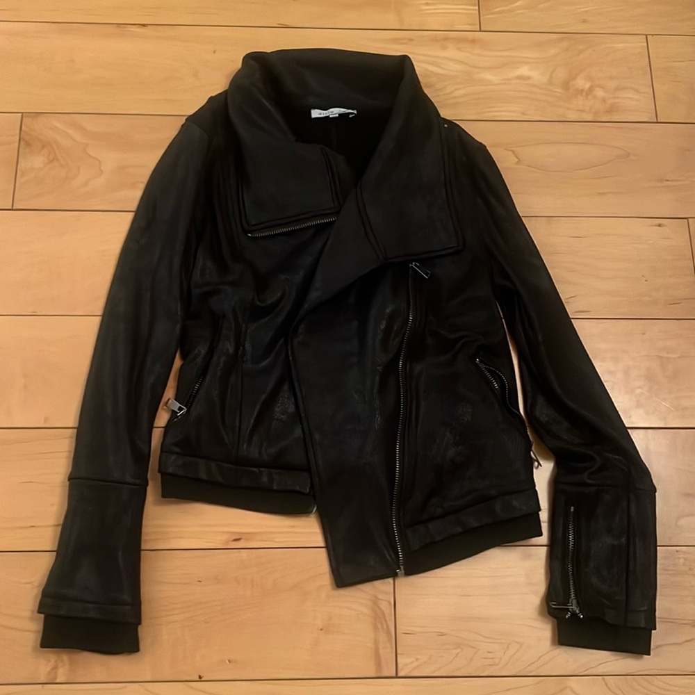 Allie Ray sweatshirt pleather jacket , very comfortable and like new!